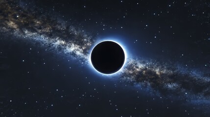 Obraz premium Stunning blue glow of earth with an eclipse amidst a vast starry universe capturing celestial beauty