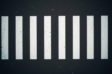 Urban Zebra Crosswalk on Asphalt Street – High-Contrast White and Black Pedestrian Path for Traffic Safety, Public Mobility, and City Transportation Background