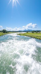 River Flowing, Sunny Day