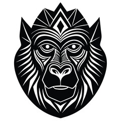 Stylized Gorilla Line Drawing