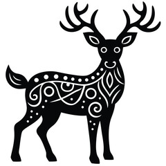 Deer Line Drawing with Antlers