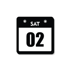 calender icon, 02 saturday icon with white background
