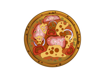 pizza on white background