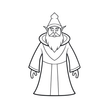 recommend clip art: Fantasy Wizard Full Body Line Art