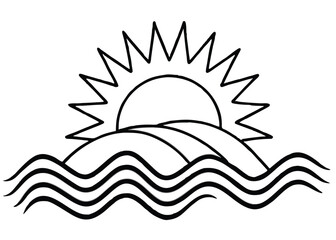 Obraz premium Heatwave line art silhouette vector