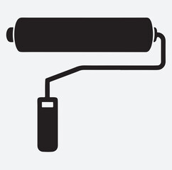 paint roller silhouette vector art illustration, paintbrush vector