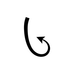 Devil tail silhouette vector icon