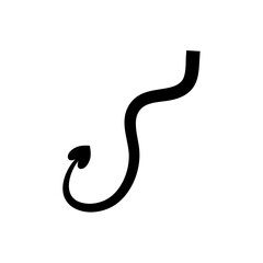 Devil tail silhouette vector icon