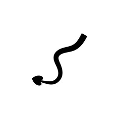 Devil tail silhouette vector icon