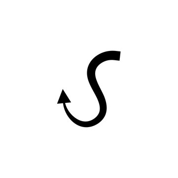 Devil tail silhouette vector icon