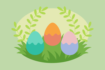 easter eggs with flowers