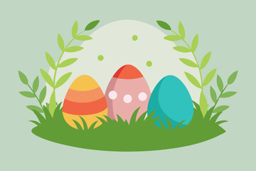 easter eggs in grass