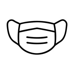 Obraz premium Protective Shield: A minimalist outline of a medical mask. It symbolizes protection, hygiene, and safety, evoking a sense of security.