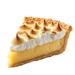 Delicious lemon meringue pie slice dessert bakery sweet treat food photo on transparent background