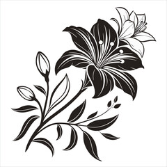 black and white flower