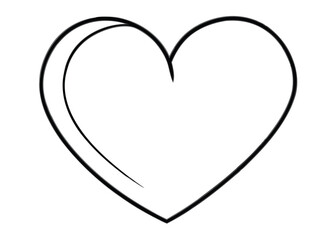 Heart doodle line art silhouette vector