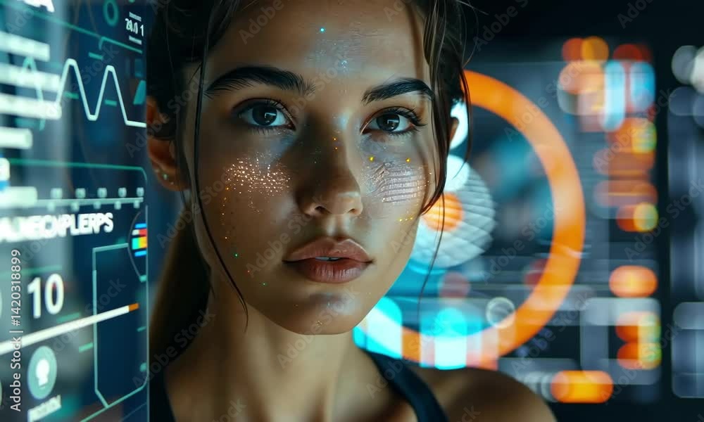 Aufkleber experience immersive futuristic technology with gen alpha turbo m and advanced facial recognition fe