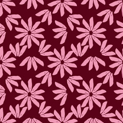 Elegant trendy vector ditsy floral seamless pattern design of beautiful abstract flowers and leaves. Foliage repeat texture background. Suitable for wallpaper, surface printing and textile