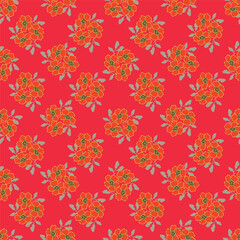 Elegant trendy vector ditsy floral seamless pattern design of beautiful abstract flowers and leaves. Foliage repeat texture background. Suitable for wallpaper, surface printing and textile