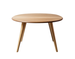 simple wooden table isolated on white or transparent png