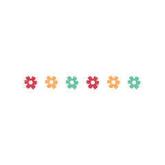 Hand drawn flowers border. Vector illustration 