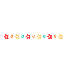 Hand drawn flowers border. Vector illustration 