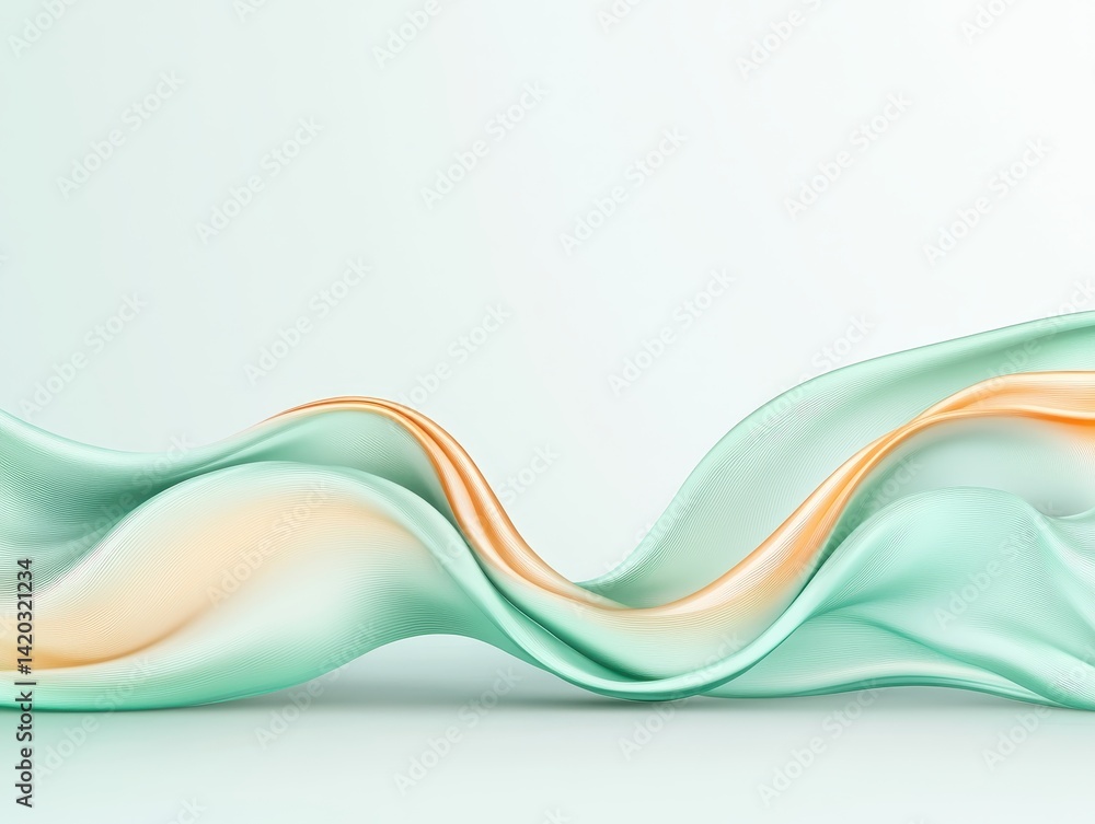 Poster smooth flowing fabric with soft gradient colors