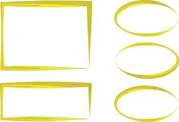 yellow colorful pattern abstract borders set vector