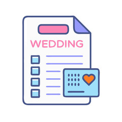 Wedding Budget Document Icon Representing Marriage Expense Planning