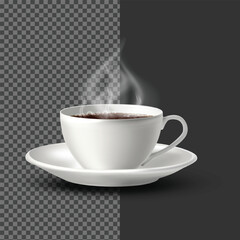 cup of coffee on white background