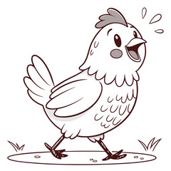 a cute chicken solid white background eps