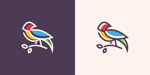 bird nest logo vector icon illustration colorful	