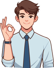 vector ok hand gesture worker