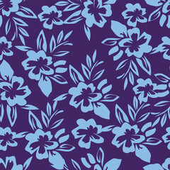 Vintage seamless floral pattern. Liberty style background of small mauve and lilac flowers. Small flowers scattered over a white background. Stock for printing on surfaces
