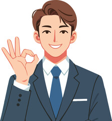 vector ok hand gesture worker