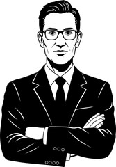 businessman and teacher with glasses