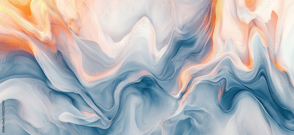Aufkleber abstract fluid art background with soft pastel colors and flowing patterns, copy space for text.