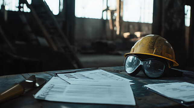 Safety officer reviewing safety equipment checklist in the mining site. Featuring responsibility and thoroughness