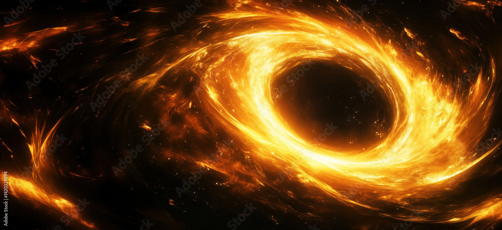 Aufkleber stunning cosmic vortex with fiery swirling patterns and deep space background, copy space for text.