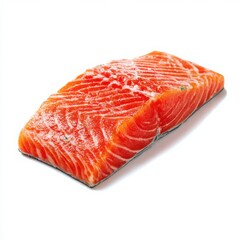 Salmon fillet close up single piece on white background