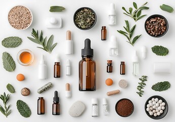 Natural Herbal Ingredients and Essential Oils for Wellness and Beauty