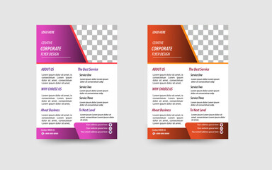 Set of Corporate flyer template included 4 flyer with design variations.