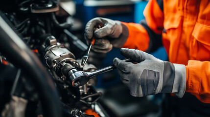 Technician repairing a robotic arm used for lithium ore extraction. Featuring technical repair and equipment precision