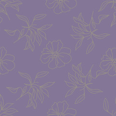 Elegant trendy vector ditsy floral seamless pattern design of beautiful abstract flowers and leaves. Foliage repeat texture background. Suitable for wallpaper, surface printing and textile