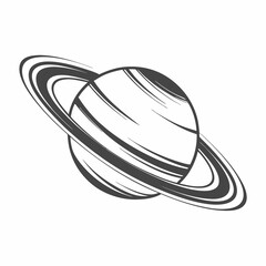 Vintage Saturn Planet Vector Illustration