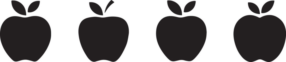 vector illustration of a black  apple