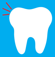 Tooth, linear icon. Line with editable stroke. Tooth black icon symbol silhouette flat design style sign. Tooth simple silhouette on white. Dentist concept. Eps 10.