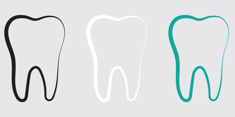 Tooth icon set. Dentistry symbol. Medical sign. Dentalhealth. Tooth sign. Clean tooth. vector illustration on white background