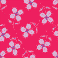 Elegant trendy vector ditsy floral seamless pattern design of beautiful abstract flowers and leaves. Foliage repeat texture background. Suitable for wallpaper, surface printing and textile