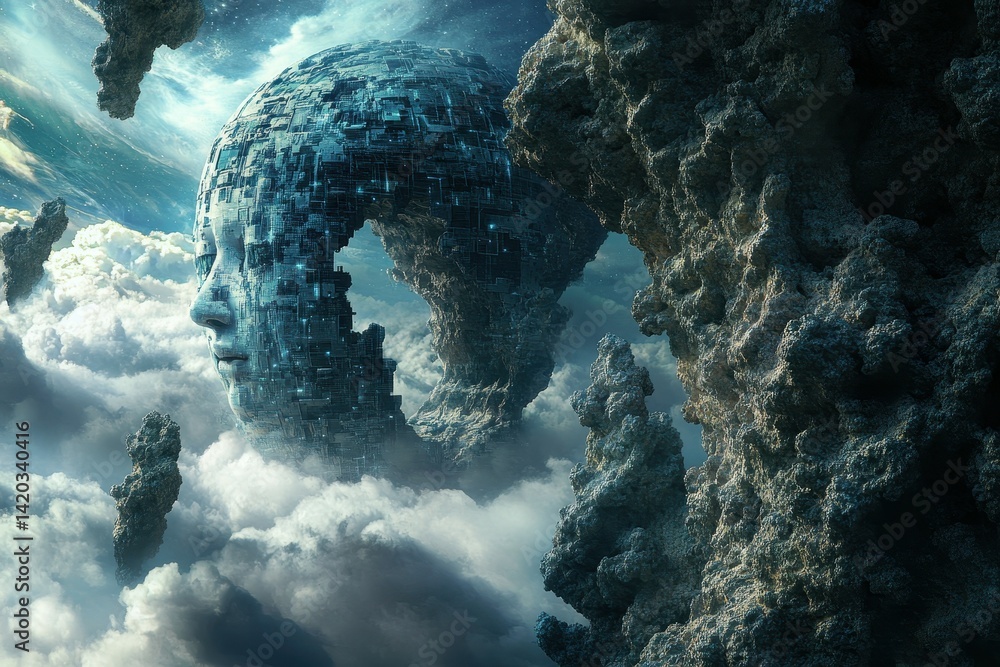 Poster a new form of artificial intelligence is created that can simulate entire civilizations but when one